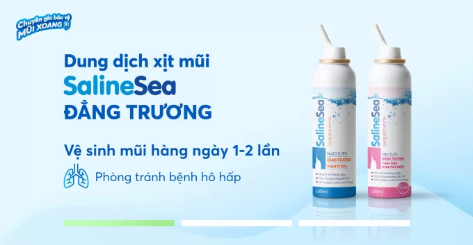 ​ Dung dịch SalineSea đẳng trương dùng vệ sinh mũi hàng ngày