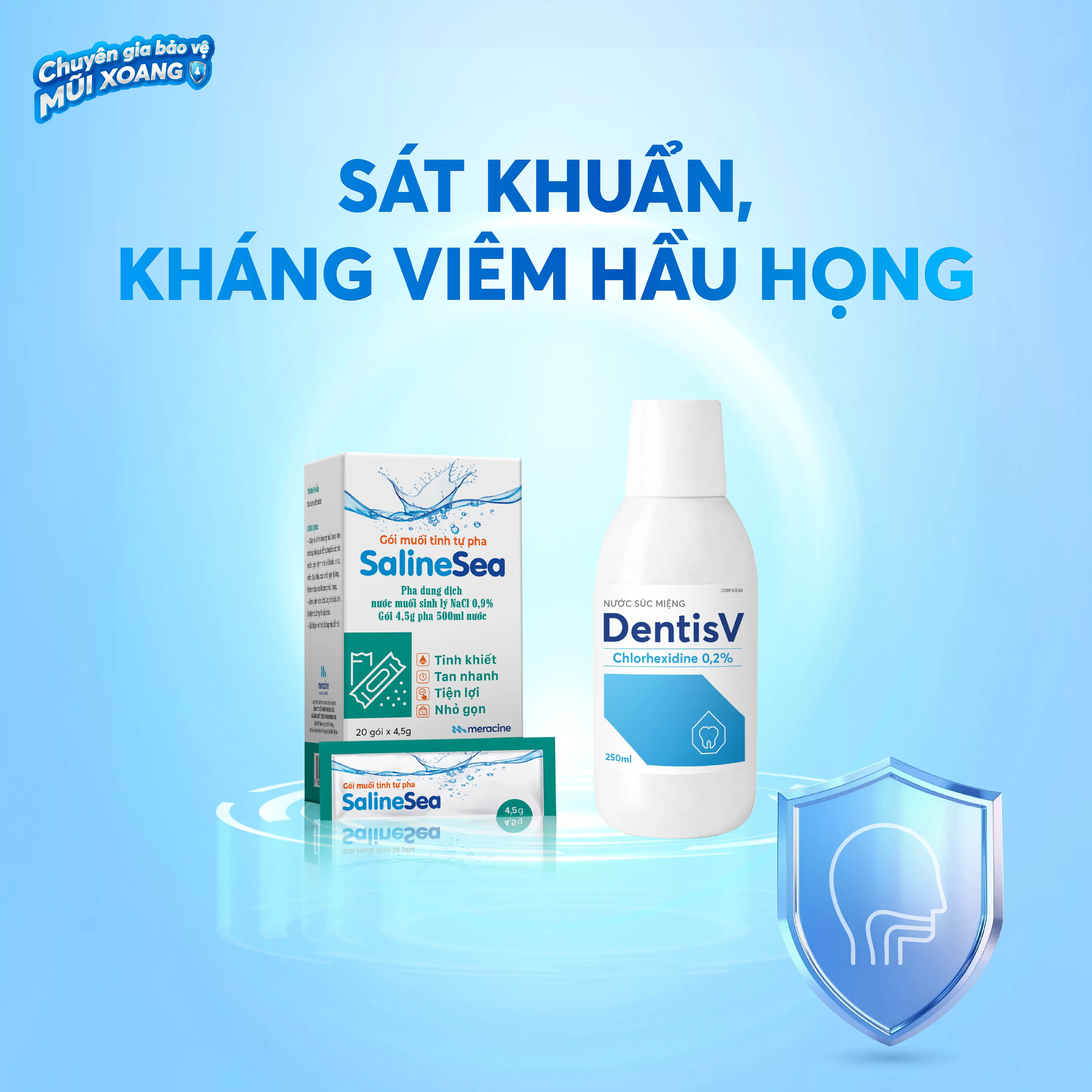 Súc họng miệng để kháng khuẩn, kháng viêm, cải thiện triệu chứng