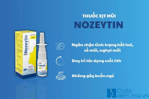 ​ Thuốc trị viêm mũi dị ứng Nozeytin chứa kháng histamin thế hệ mới