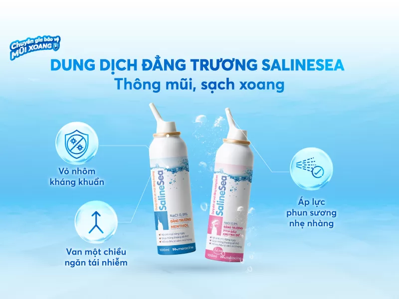 Dung dịch nước muối SalineSea vệ sinh mũi xoang