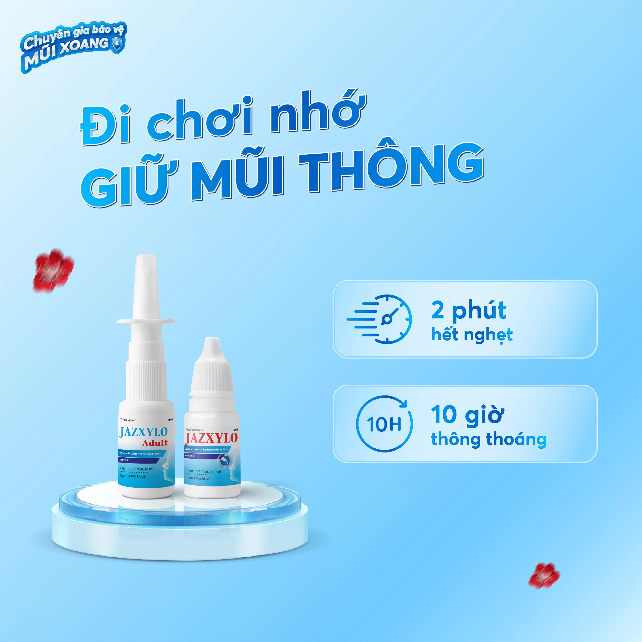 2 phút hết nghẹt, 10 giờ thông mũi