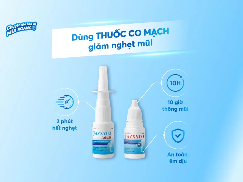 Thuốc co mạch Jazxylo giảm nghẹt mũi ngăn viêm xoang mũi trở nặng 